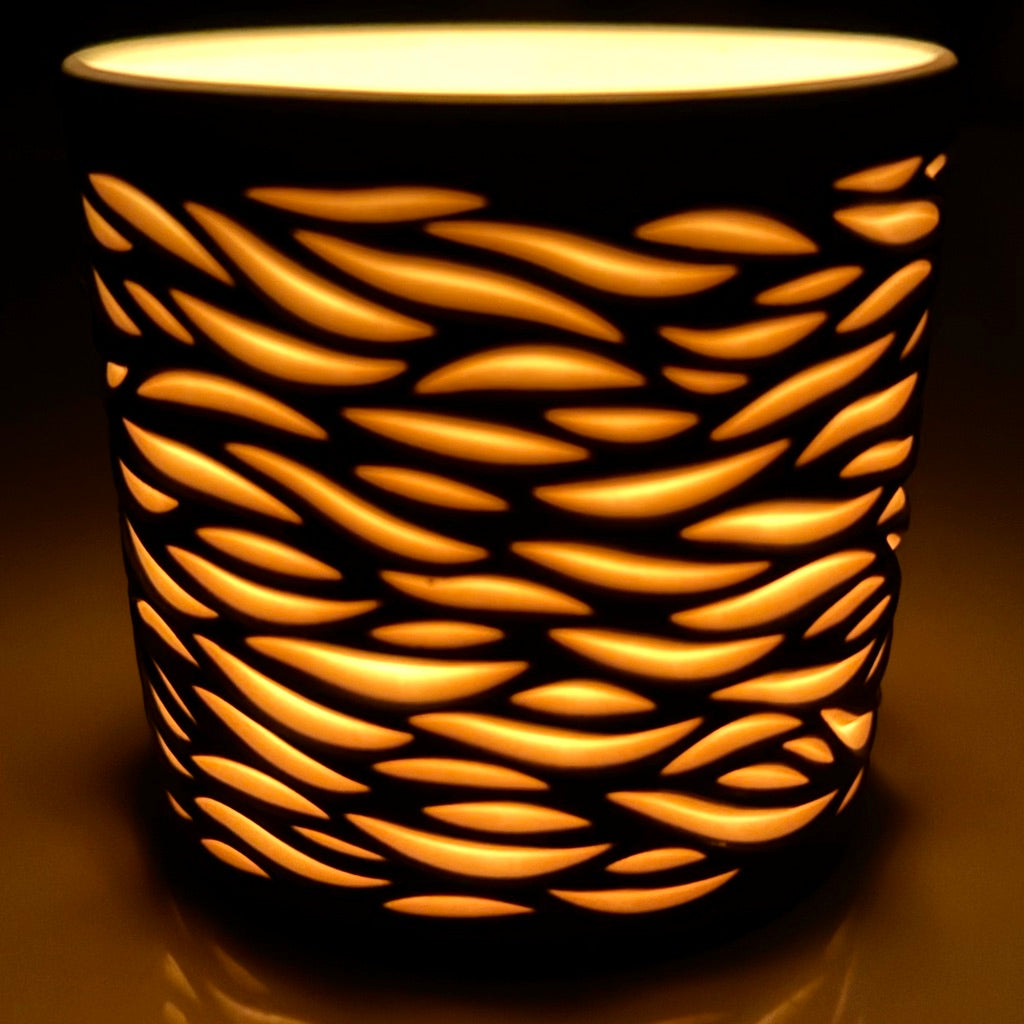 Flow 2-Layer Carved Luminary (black exterior) *Made to Order* Ship in 4-6 weeks