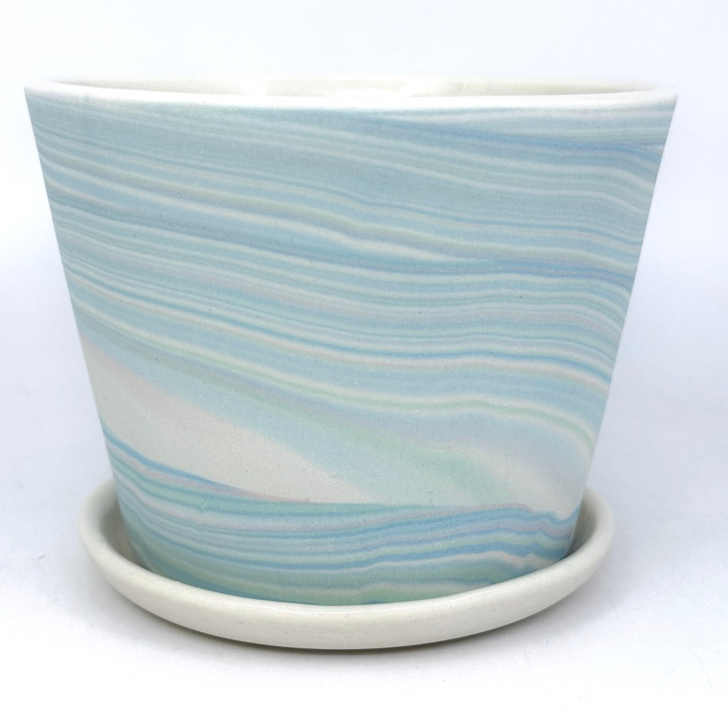 Pastel Strata Small Planter w/ Dish  *Preorder* Ship in 4-6 weeks