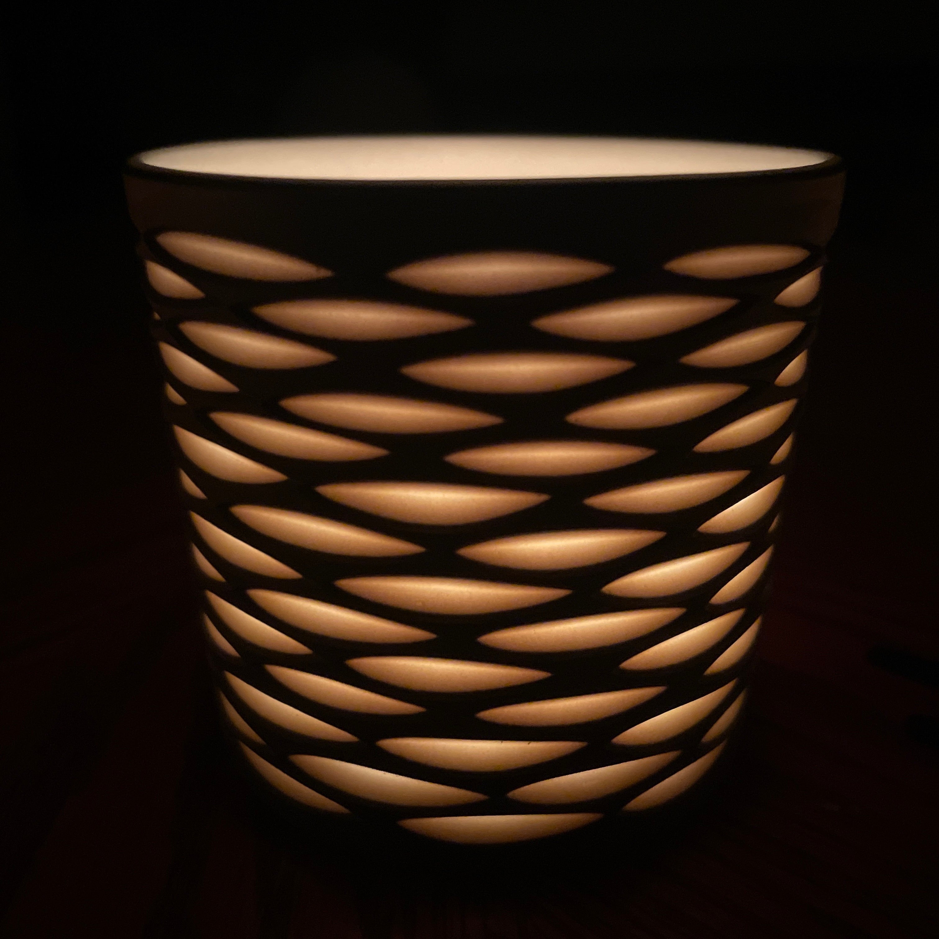 Mesh 2-Layer Carved Luminary (black exterior) *Made to Order* Ship in 4-6 weeks