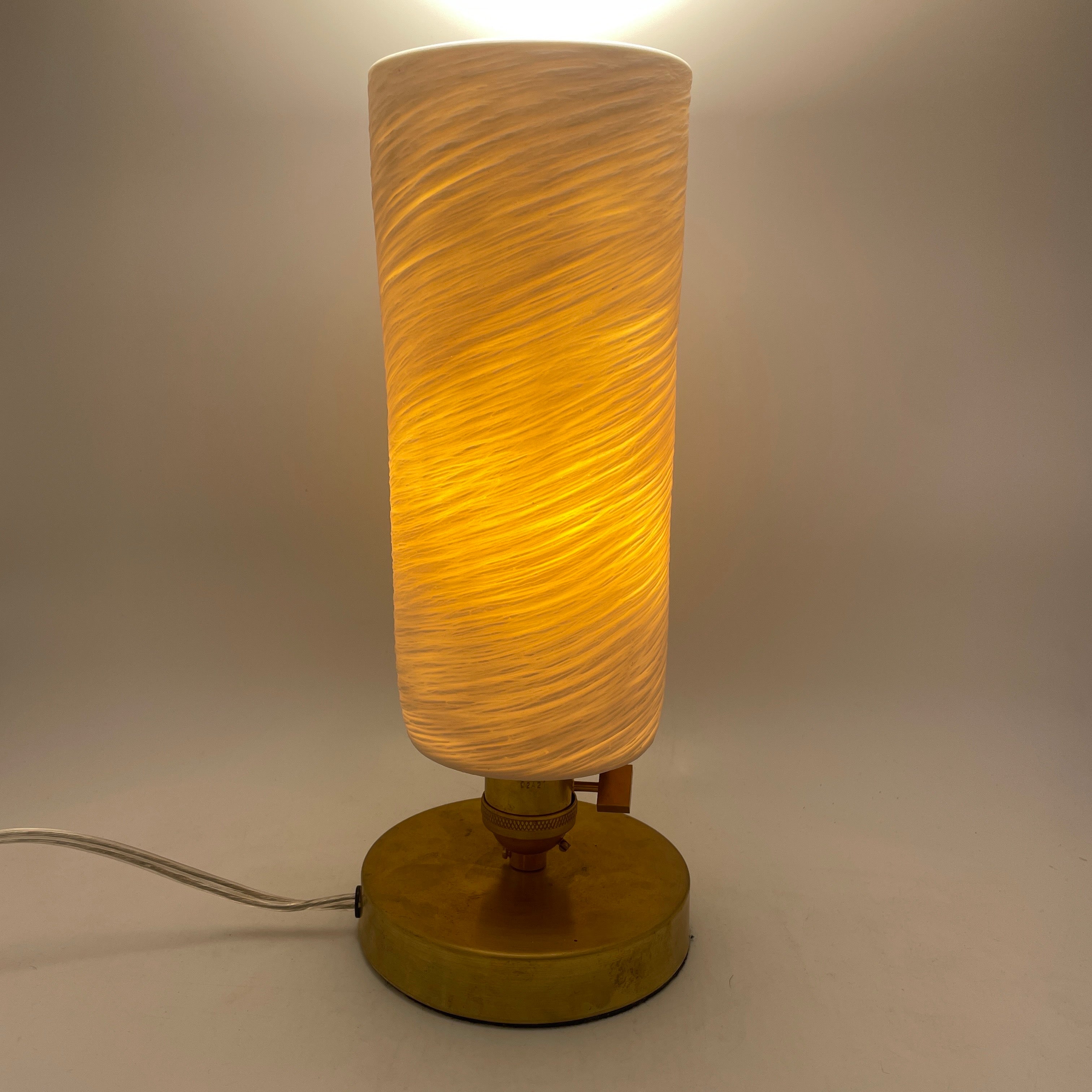 Table Lamp- “Lava” hand-carved White Porcelain Shade and Choice of Base (ready to ship)