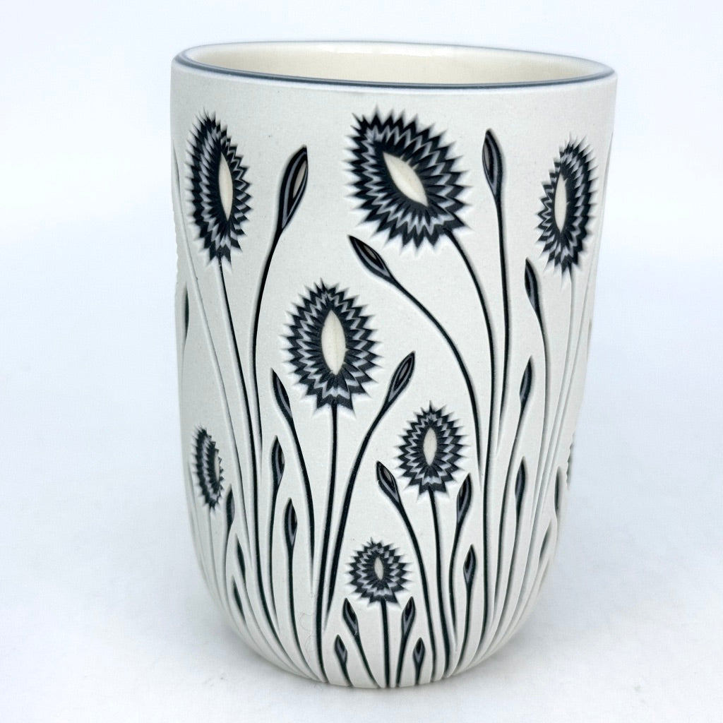 Botanical Carved Juice Cup - White and Black 5 Layers *Preorder* Ship in 4-6 weeks*