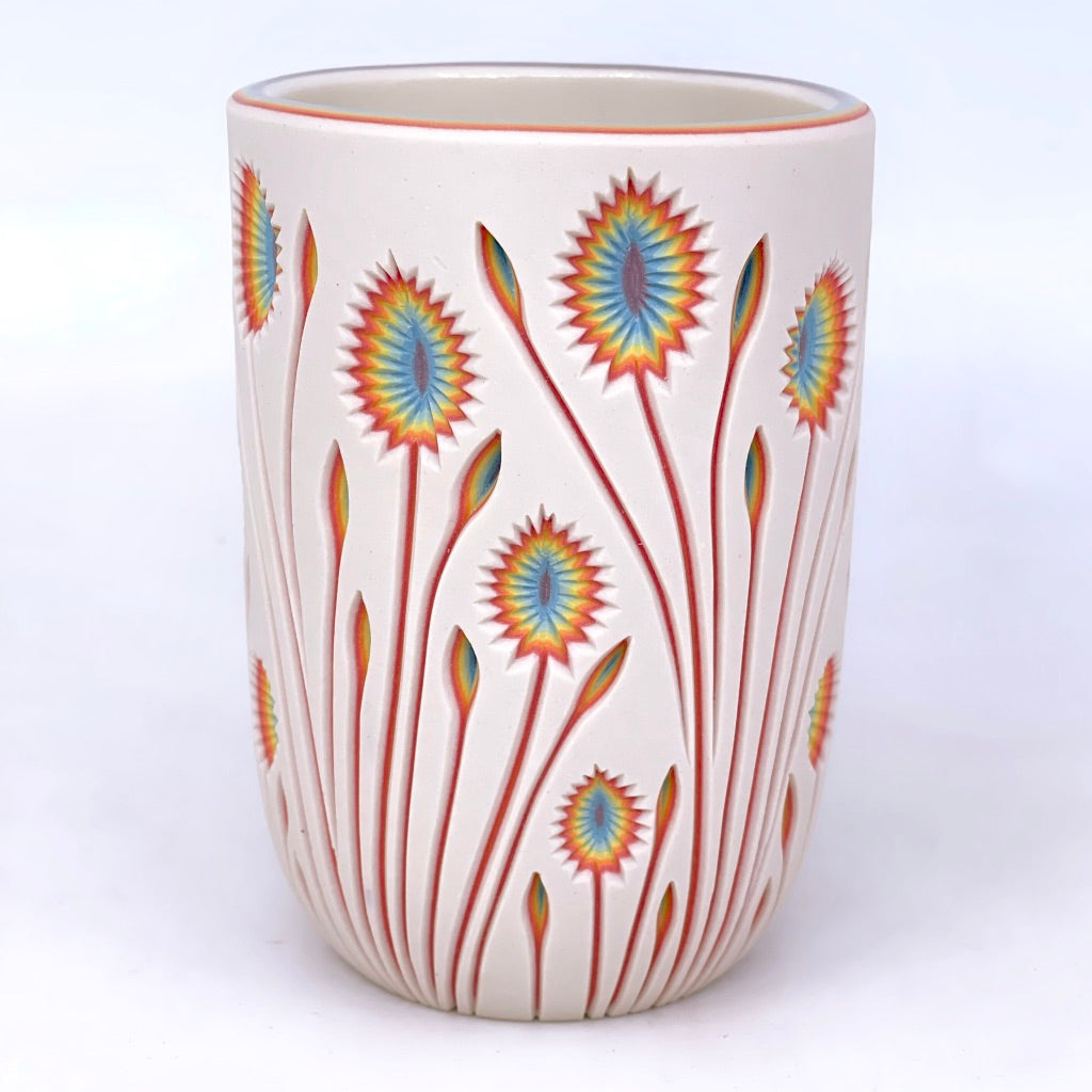 Botanical Carved Rainbow Layers - White, 8 Layer Juice Cup *Ship in 4-7 weeks*