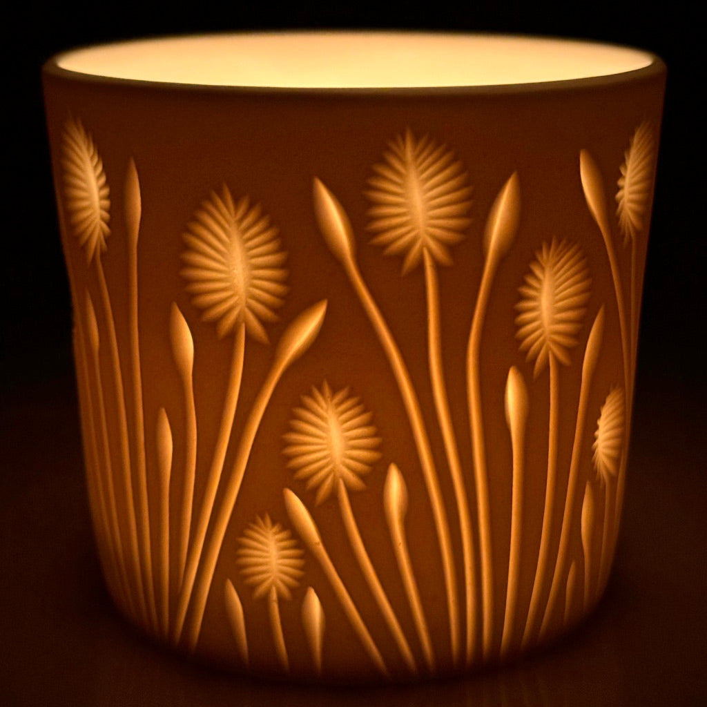 Botanical Carved Luminary *Made to Order* Ship in 4-6 weeks