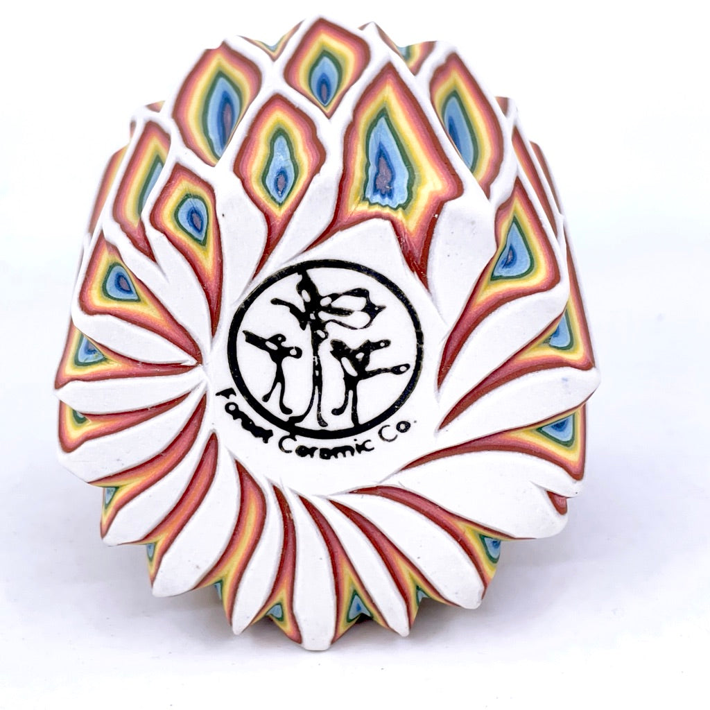 Rainbow 15 Layer Experimental Vertical Mesh Carving - Functional Fine Art Tumbler