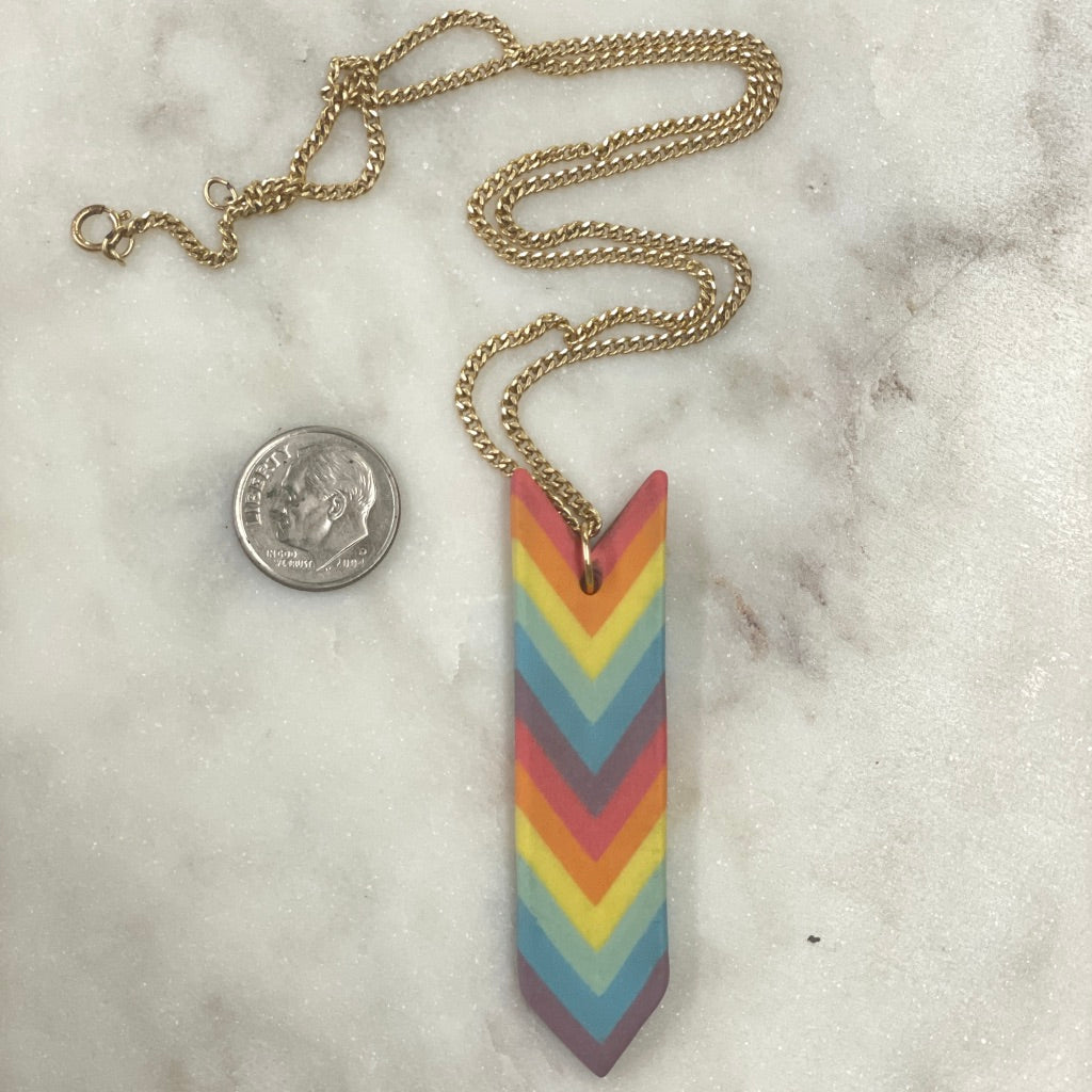 Chevron Pendant Necklace Preorder *ship in 4-6 weeks* (chain shipped to order)