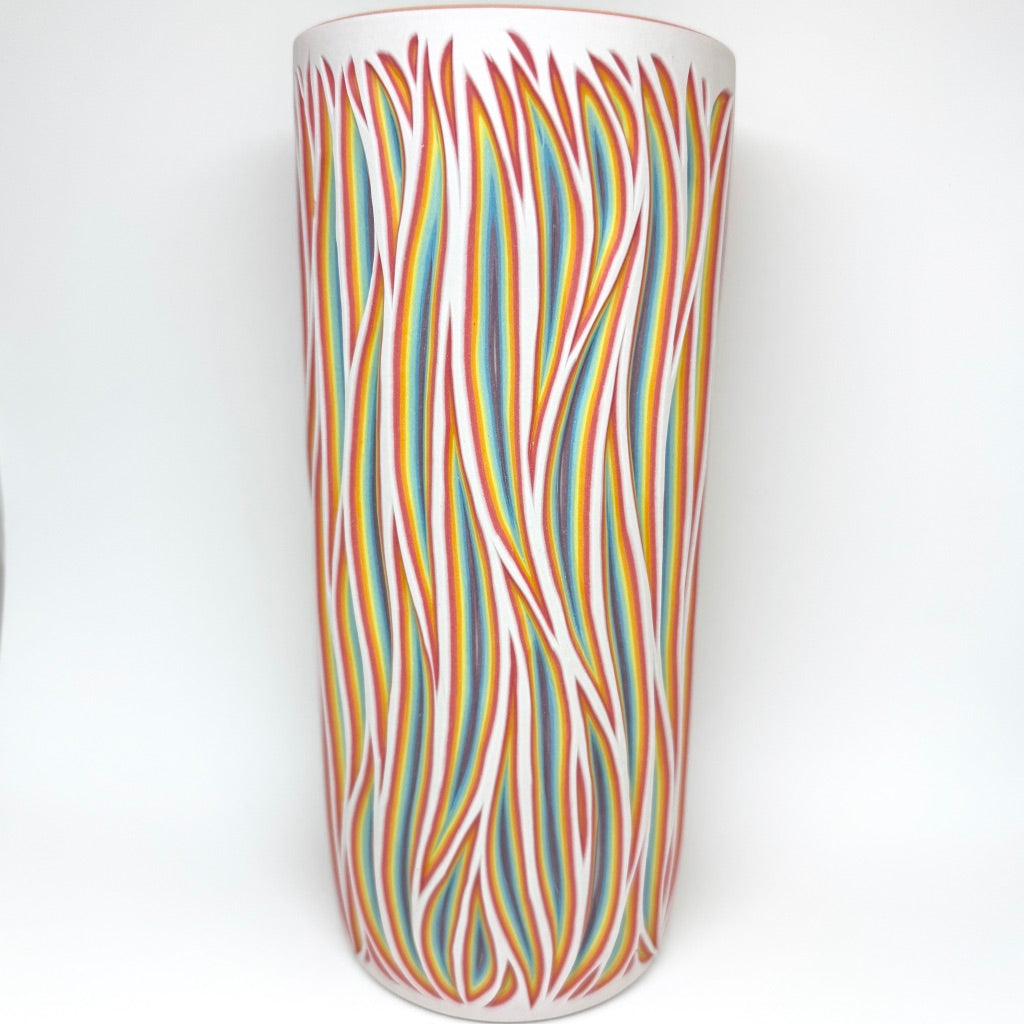 Rainbow Layers Column Vase/Wine Chiller - 8 Layer **Ready to Ship**
