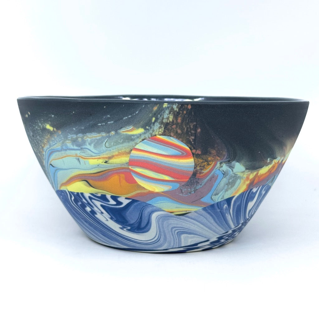 Rainbow Aurora with Wave, Small Serving/Dinner Bowl *Preorder, ship in 4-8 weeks*)