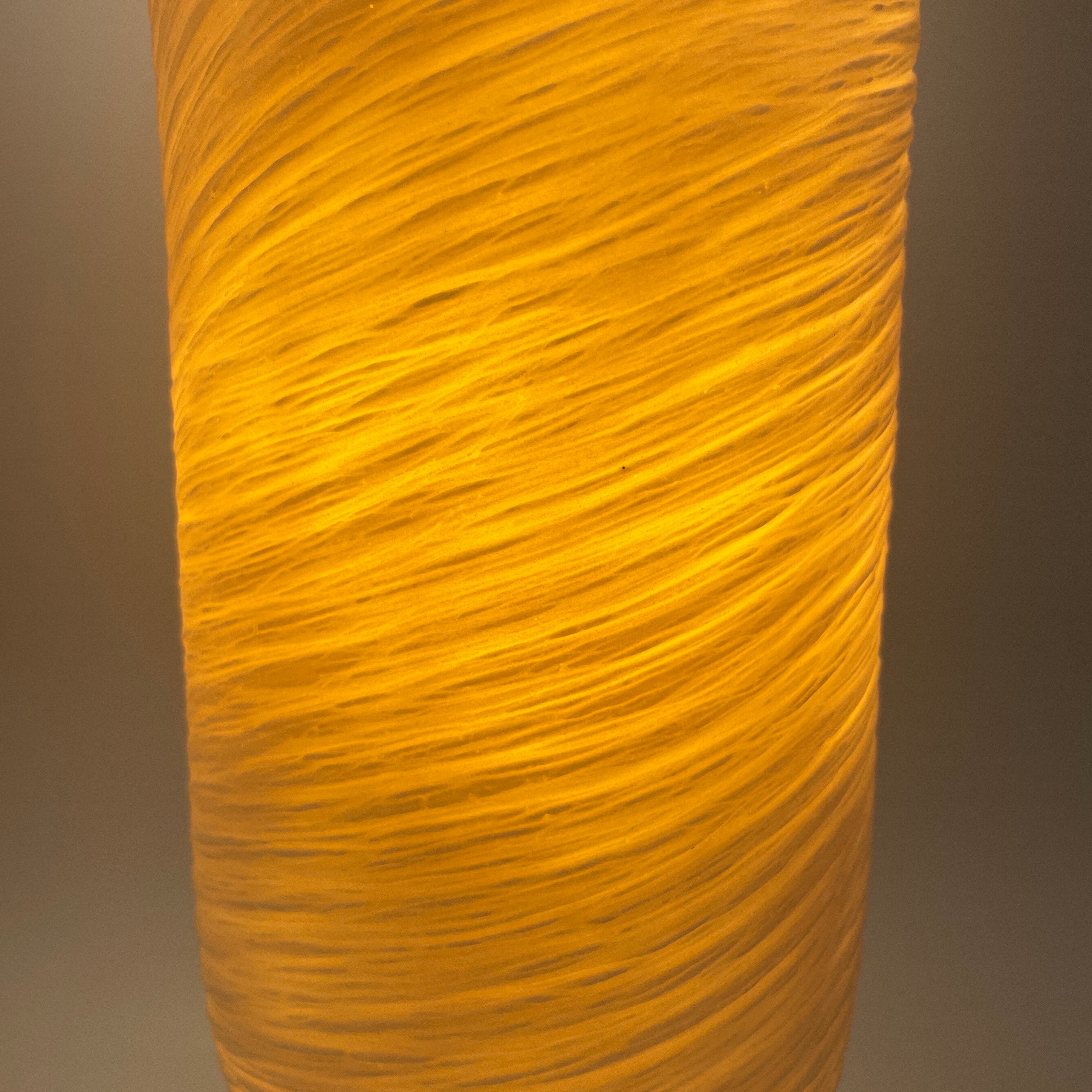 Table Lamp- “Lava” hand-carved White Porcelain Shade and Choice of Base (ready to ship)