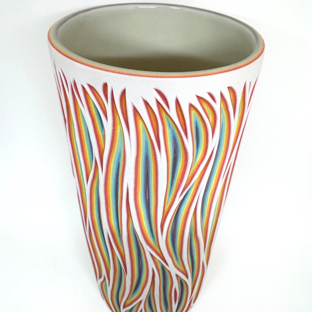 Rainbow Layers Column Vase/Wine Chiller - 8 Layer **Ready to Ship**