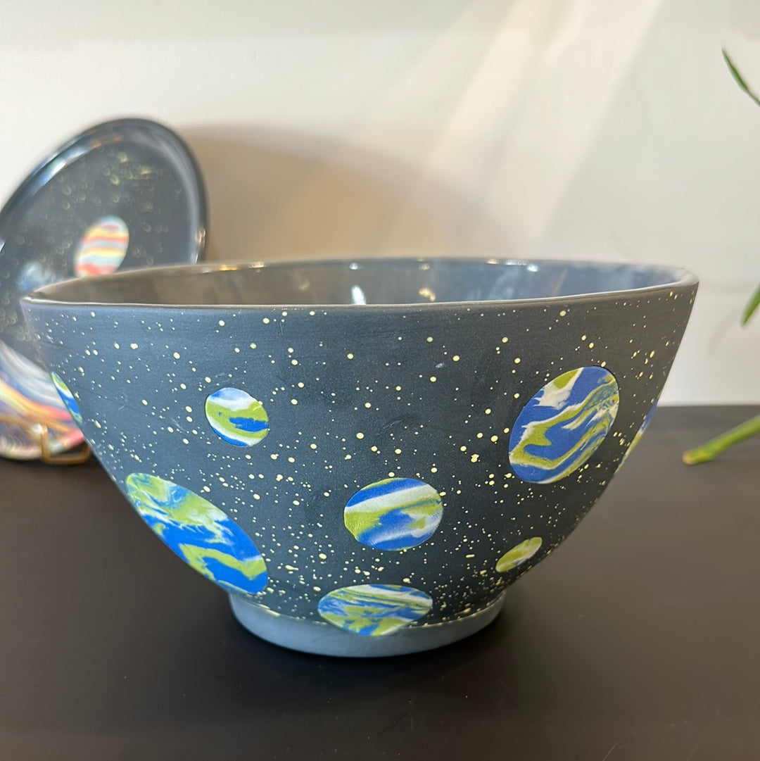 Earth galaxy large serving bowl