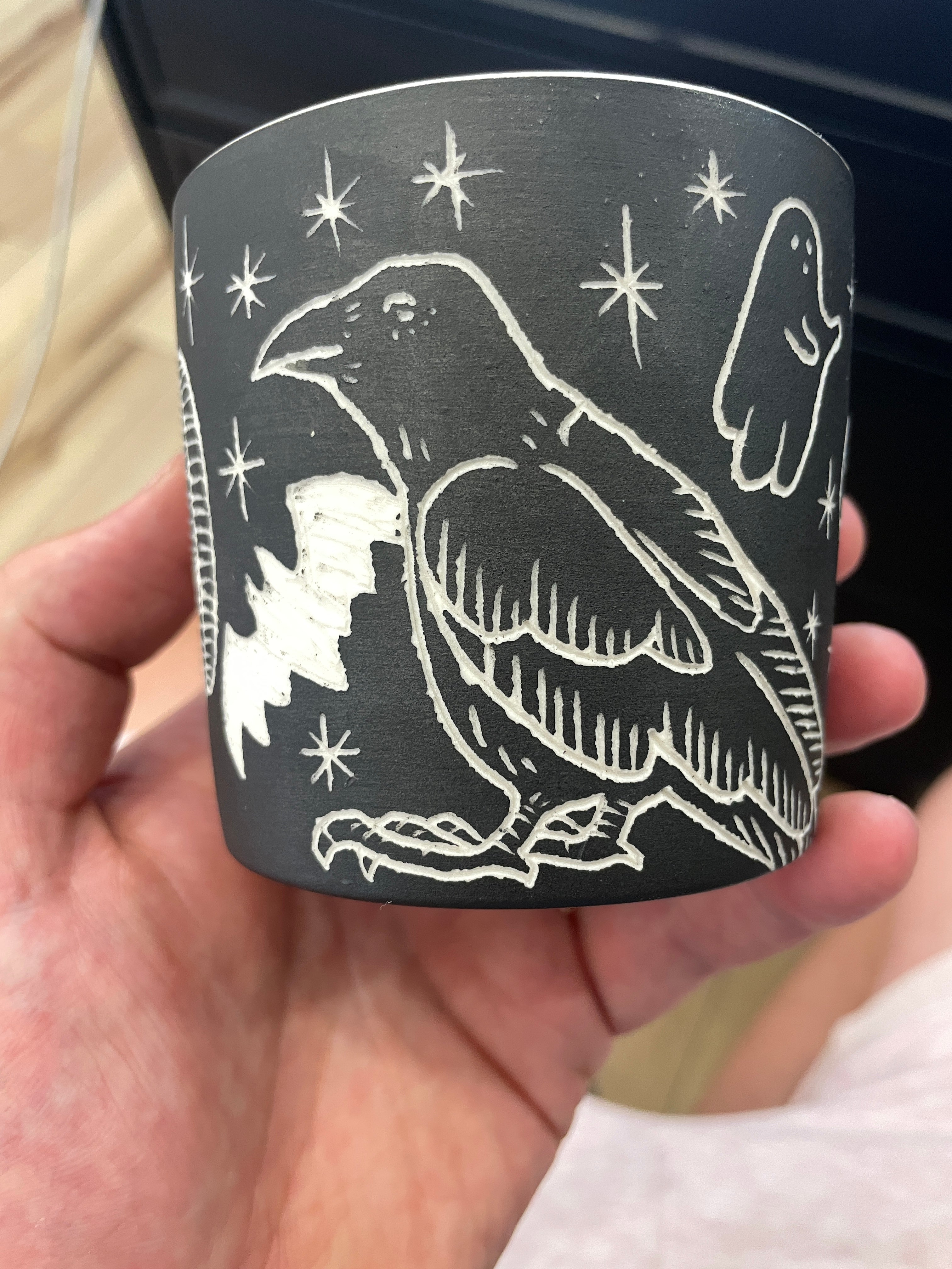 Crow Skull Mushroom Pumpkin cup!