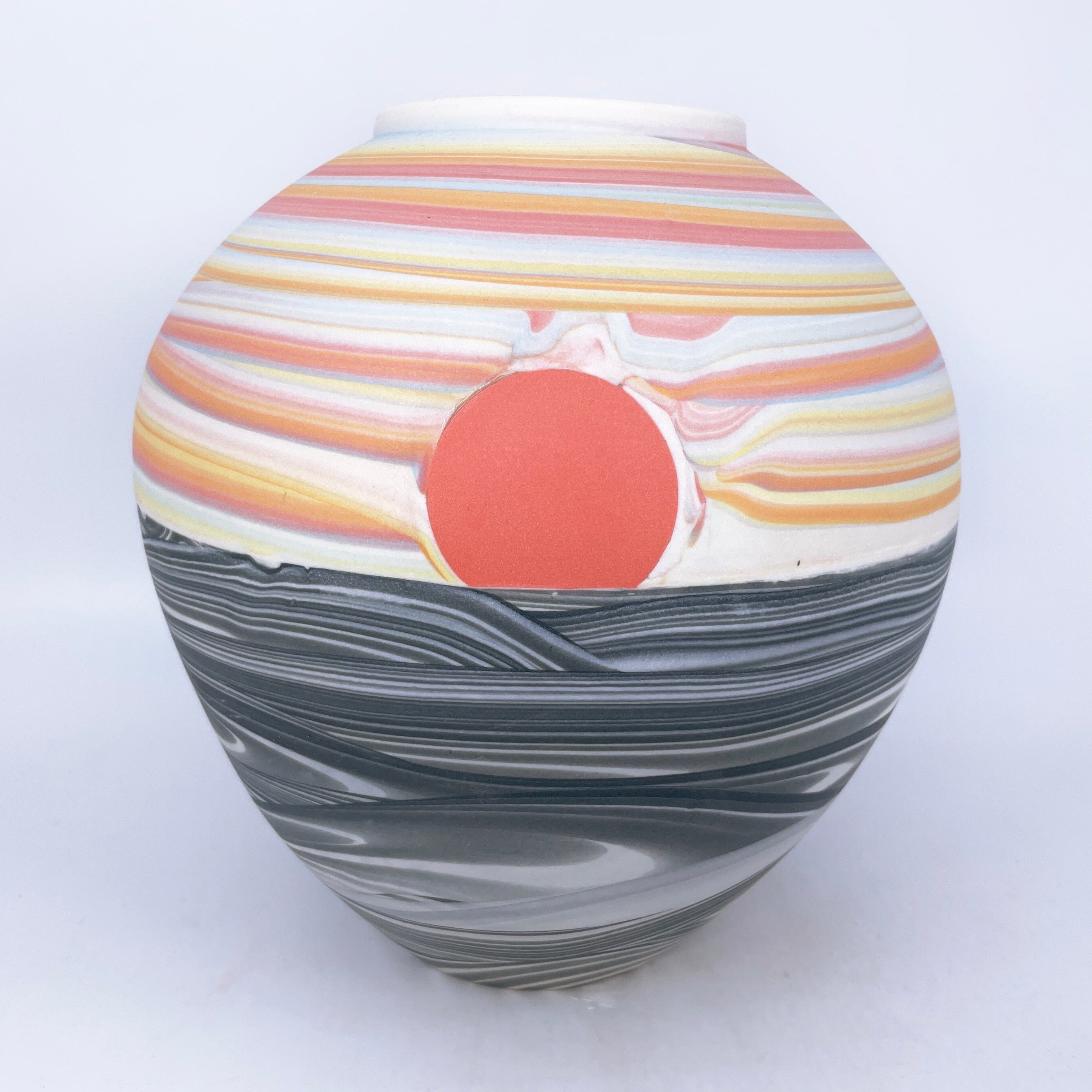 Large Marbled Vase "Rainbow Sunset"