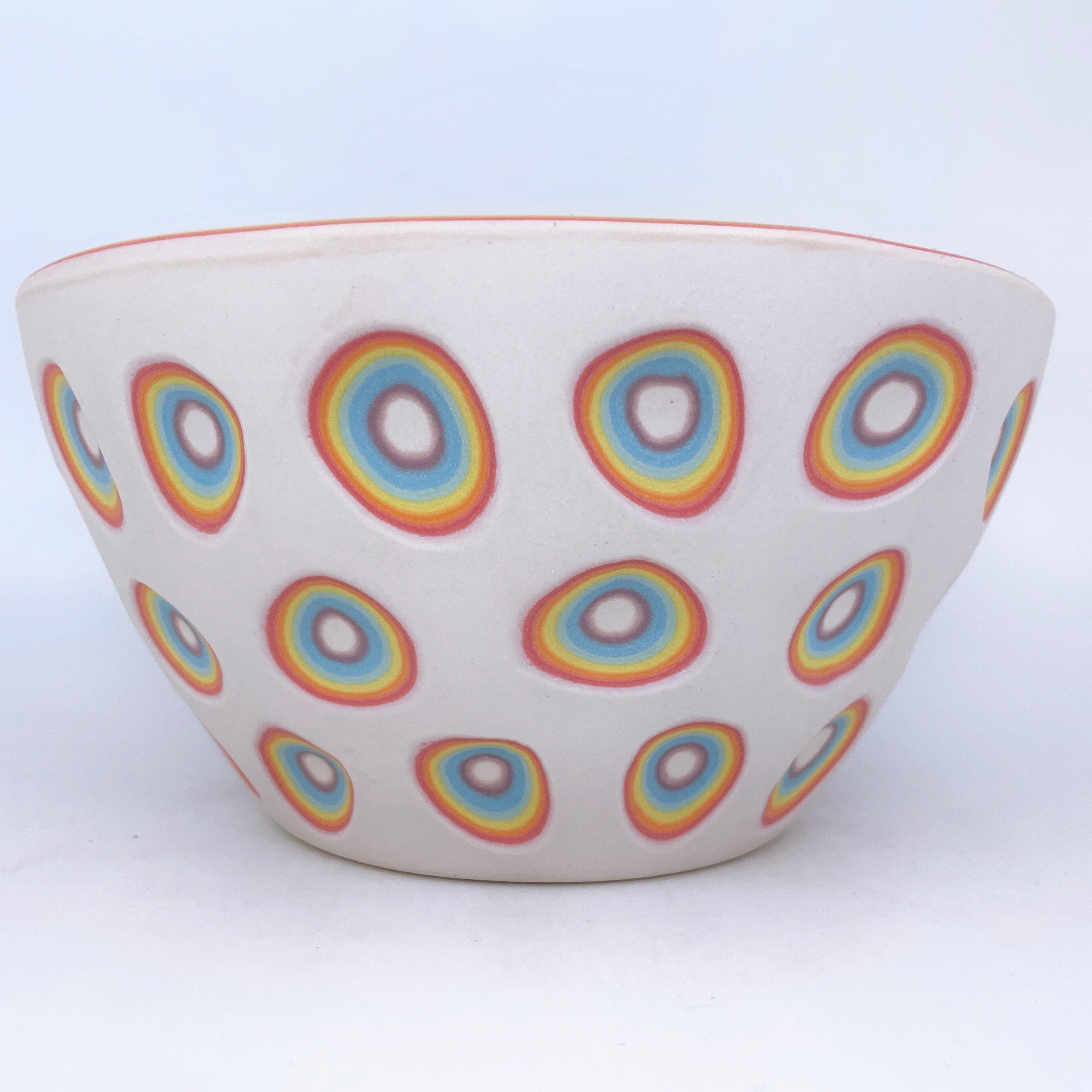 Hand-carved Small Serving "Dinner" Bowl #2 "Rainbow layers" **Discounted**
