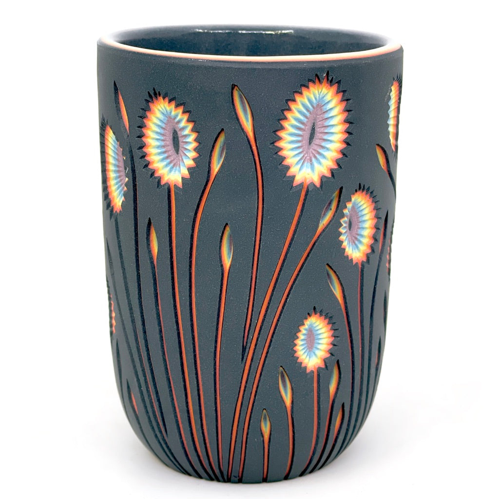 Botanical Carved Rainbow Layers - Black, 8 Layer Juice Cup *Ship in 4-7 weeks*