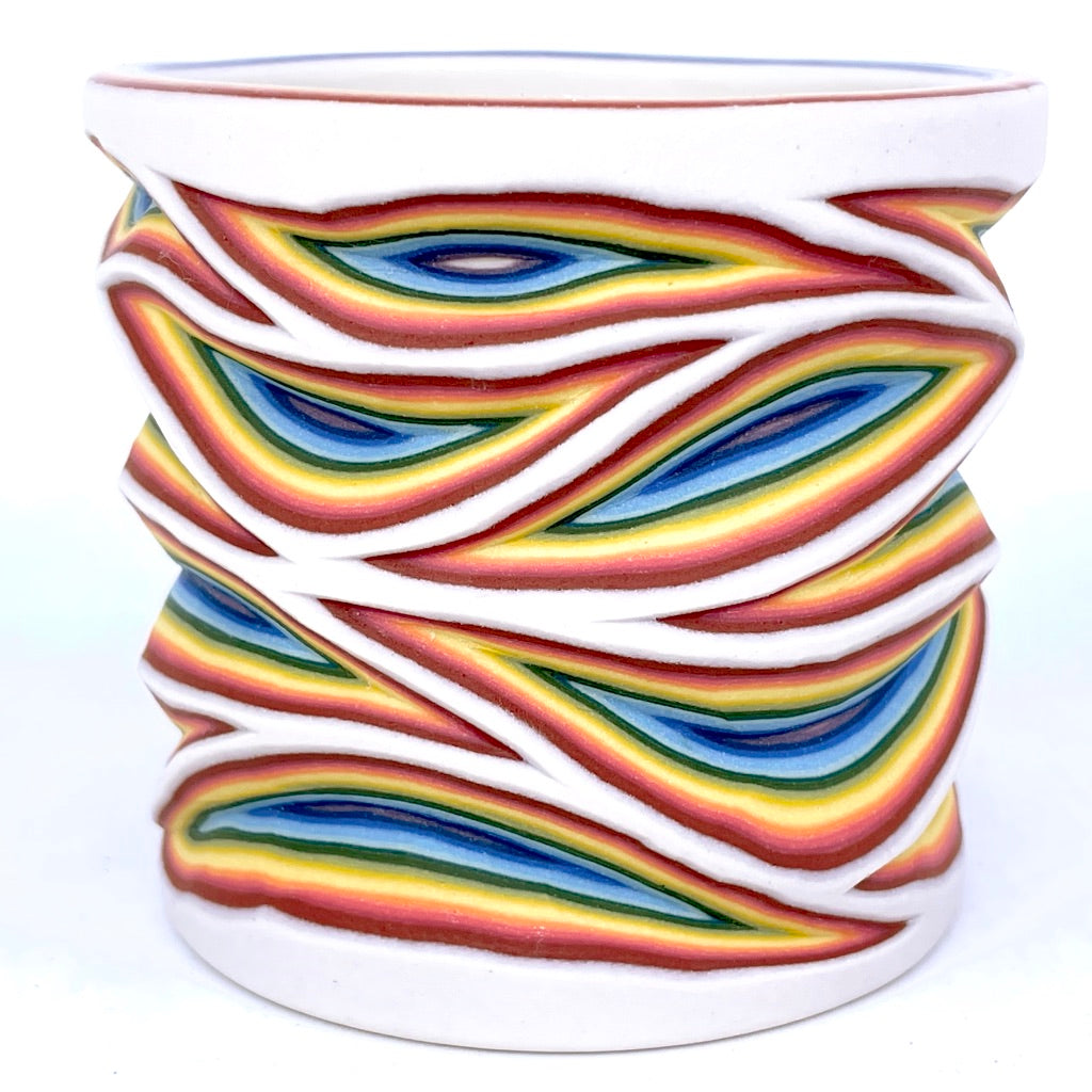 Rainbow 15 Layer Flow Carving - Functional Fine Art Tumbler