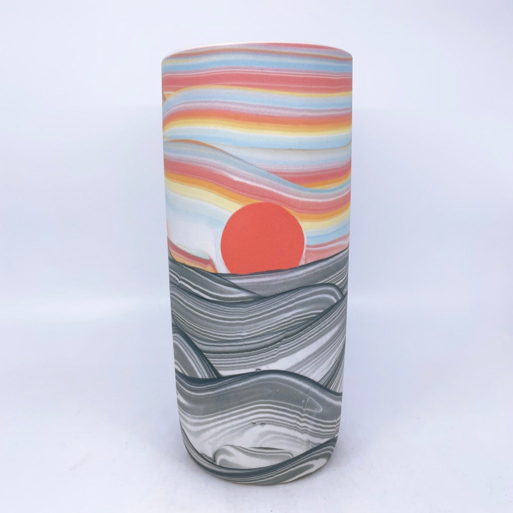 Rainbow Sunset Landscape Column Vase/Wine Chiller