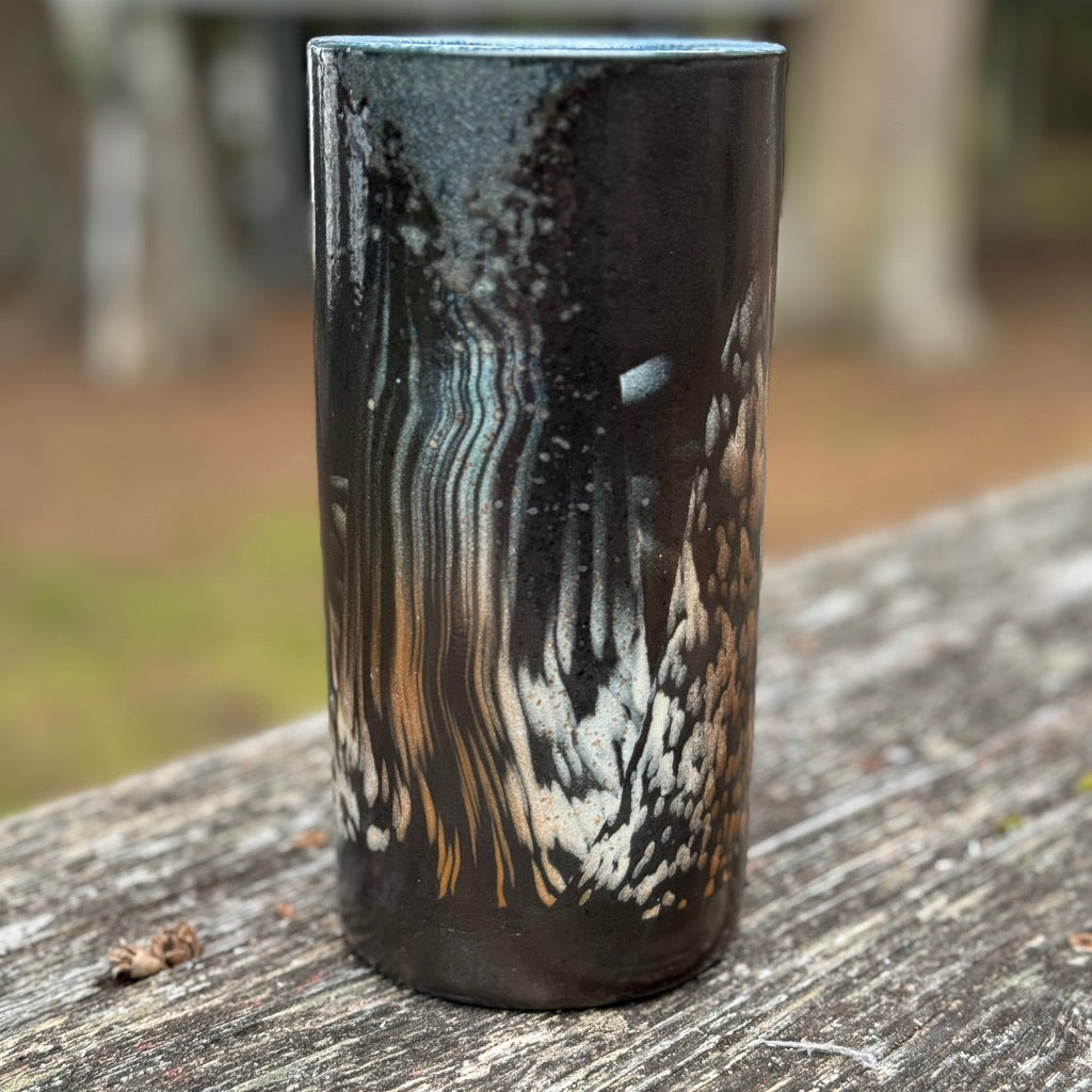 Medium Column Vase Dot Mountains - Wood Fired