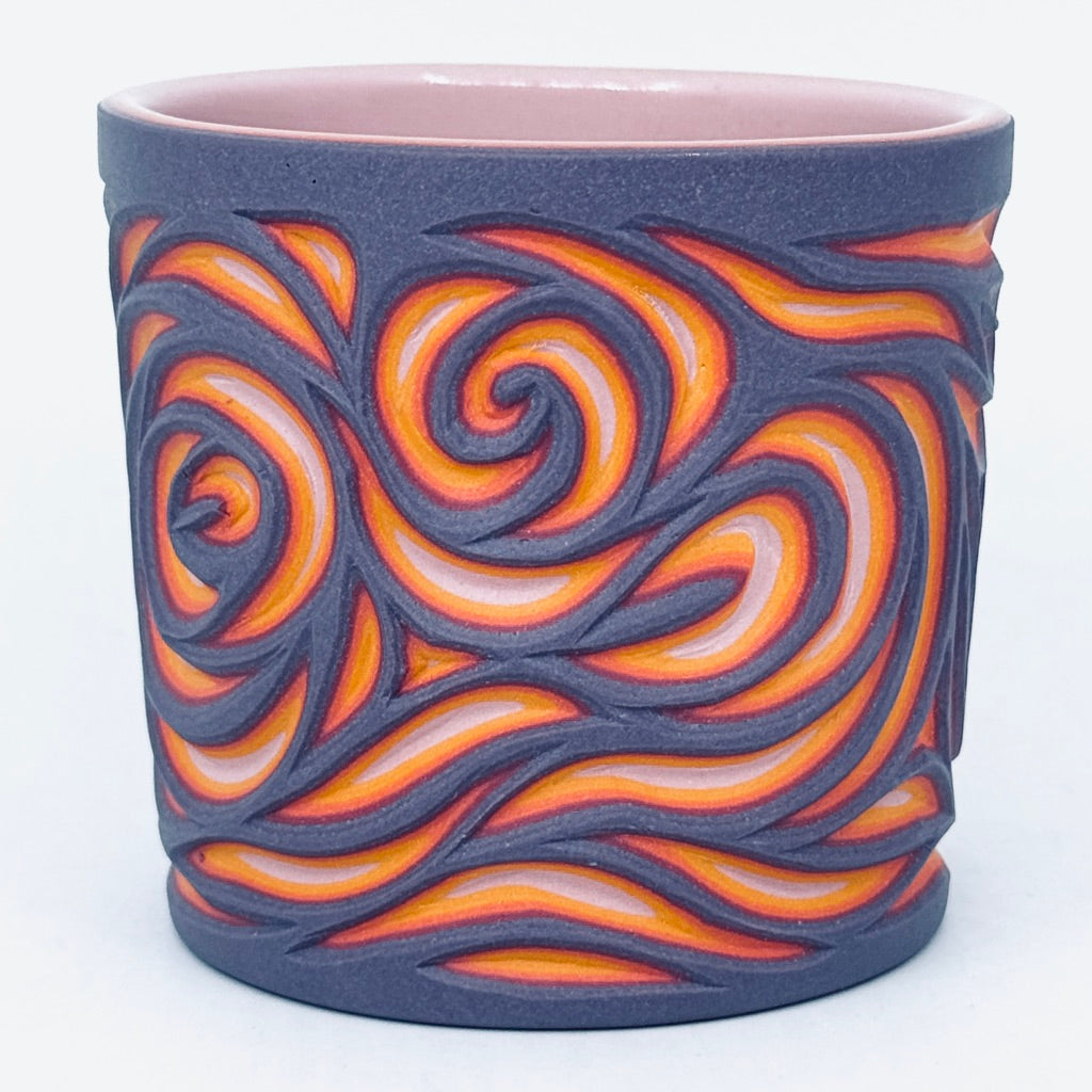 Purple/pink/reds Roses Carving- 5 Layer Tumbler *Preorder, ship in 4-6 weeks*