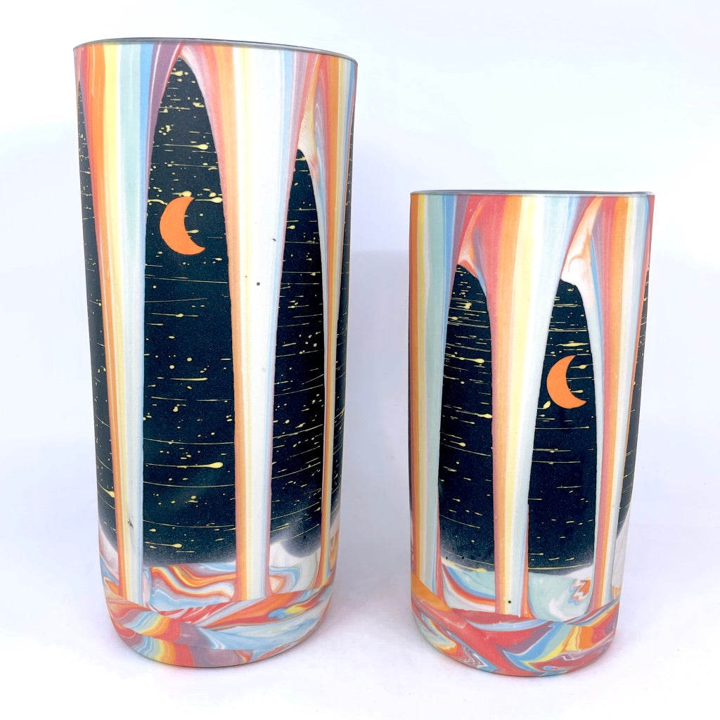 Rainbow Falls Column Vases - 2 Sizes (1 of each ready to ship then preorder)