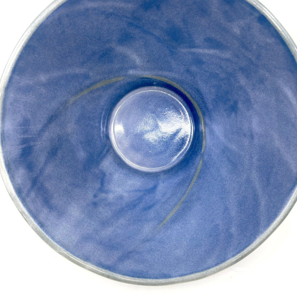 16 Color Rainbow Aurora, Cobalt Background Large Serving Bowl *Now Preorder, ship in 4-6 weeks*