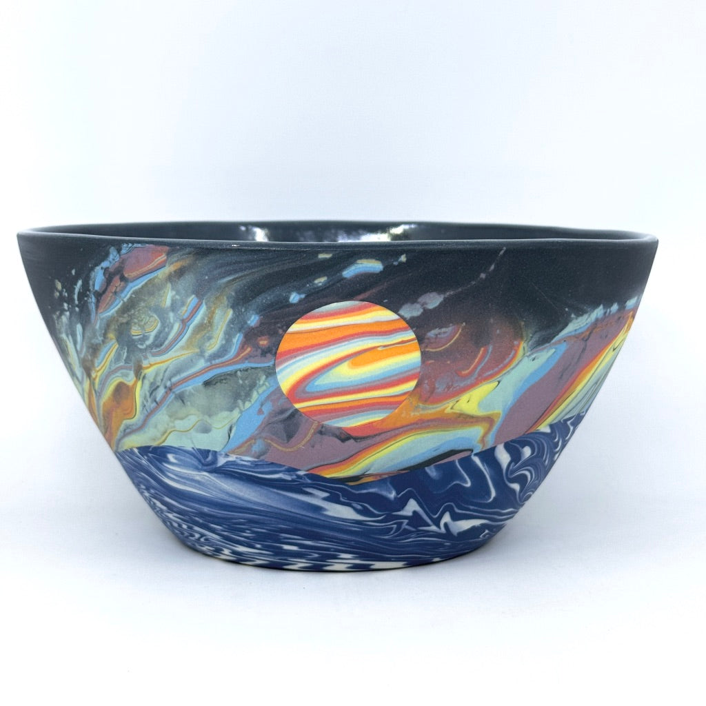Rainbow Aurora with Wave, Small Serving/Dinner Bowl *Preorder, ship in 4-8 weeks*)