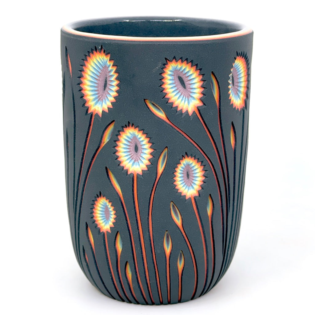 Botanical Carved Rainbow Layers - Black, 8 Layer Juice Cup *Ship in 4-7 weeks*