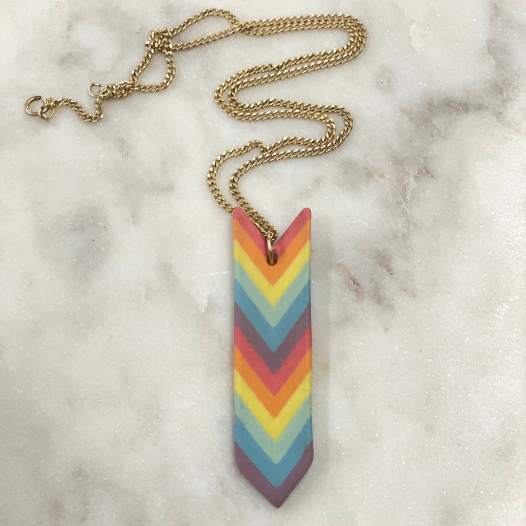 Chevron Pendant Necklace Preorder *ship in 4-6 weeks* (chain shipped to order)