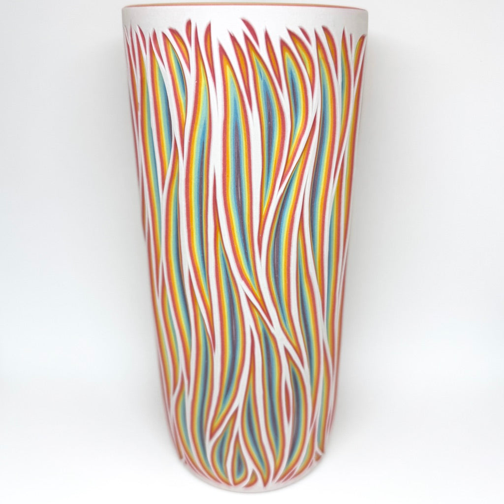 Rainbow Layers Column Vase/Wine Chiller - 8 Layer **Ready to Ship**