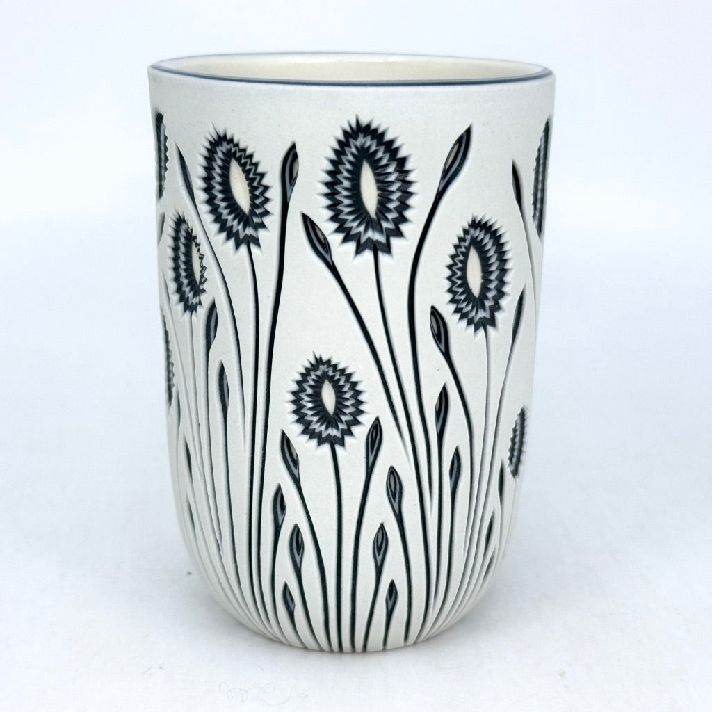 Botanical Carved Juice Cup - White and Black 5 Layers *Preorder* Ship in 4-6 weeks*