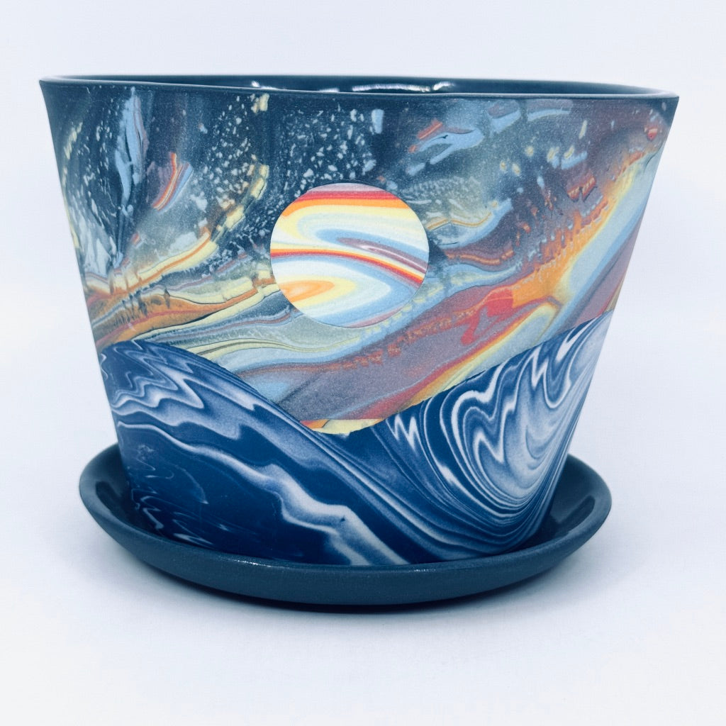 Rainbow Aurora with Wave Large Planter *Preorder, ship in 4-6 weeks*