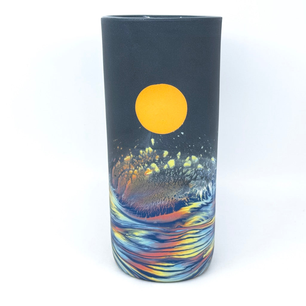 *Preorder Closed* Rainbow Aurora Column Vase w/ Rainbow Or Orange Planets- 2 Sizes