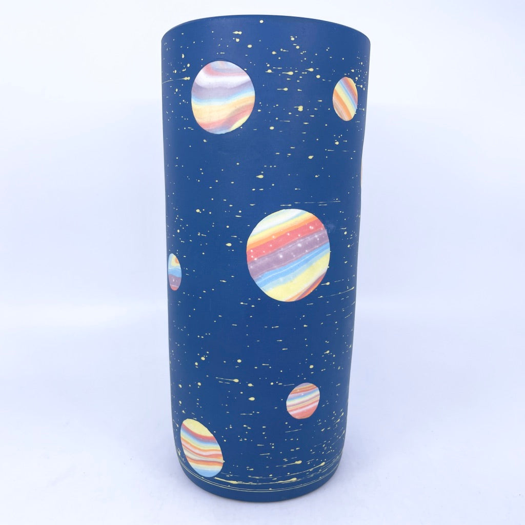 Cobalt Rainbow Galaxy Column Vase/Wine Chiller
