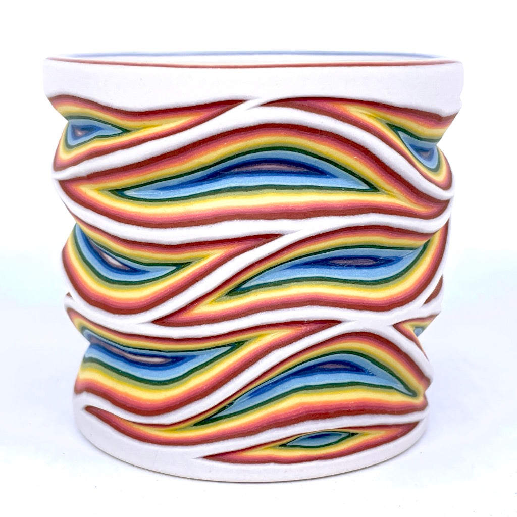 Rainbow 15 Layer Flow Carving - Functional Fine Art Tumbler