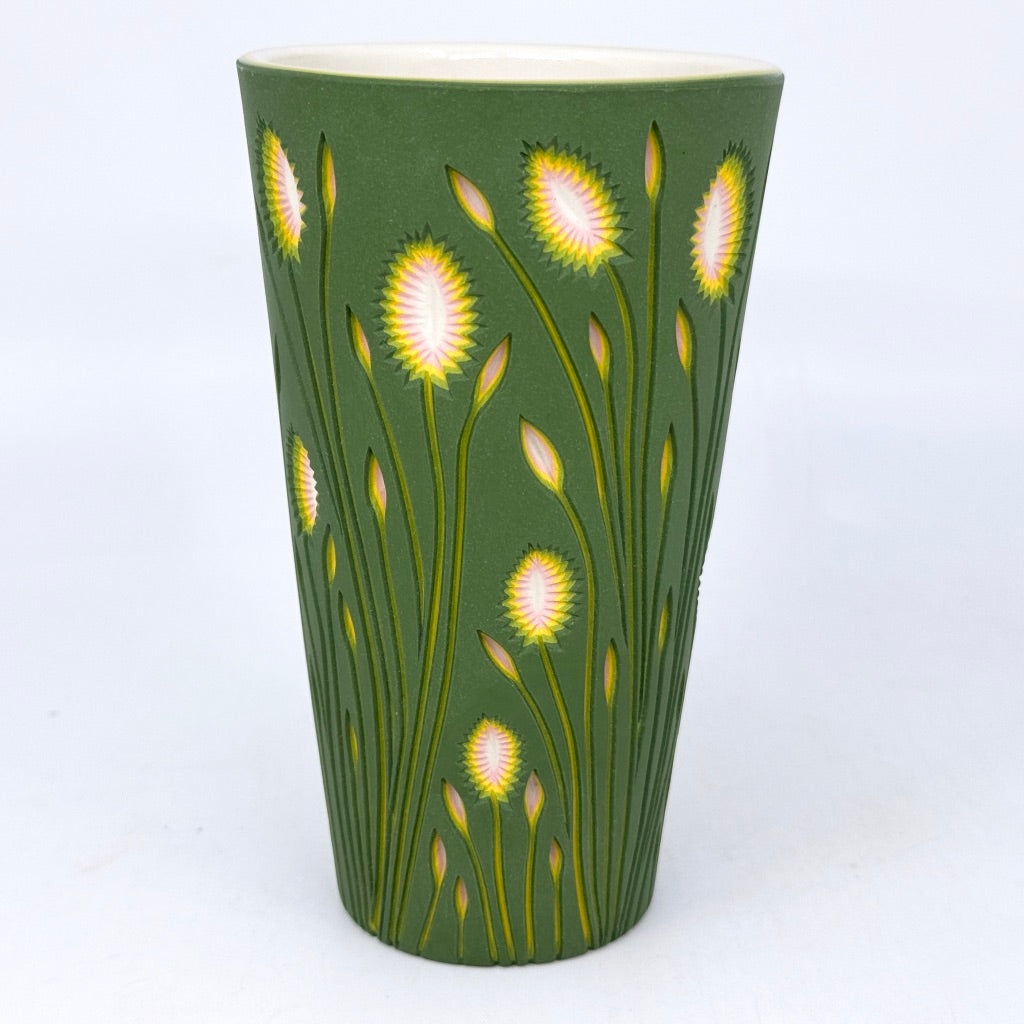 Green Spring 5-Layer Botanical Carved Pint (Ready to Ship)