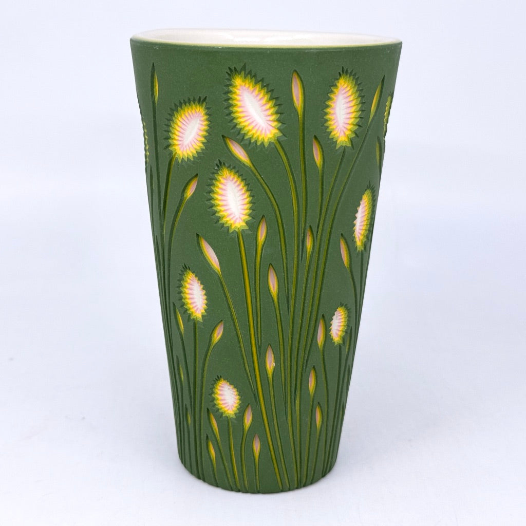 Green Spring 5-Layer Botanical Carved Pint (Ready to Ship)