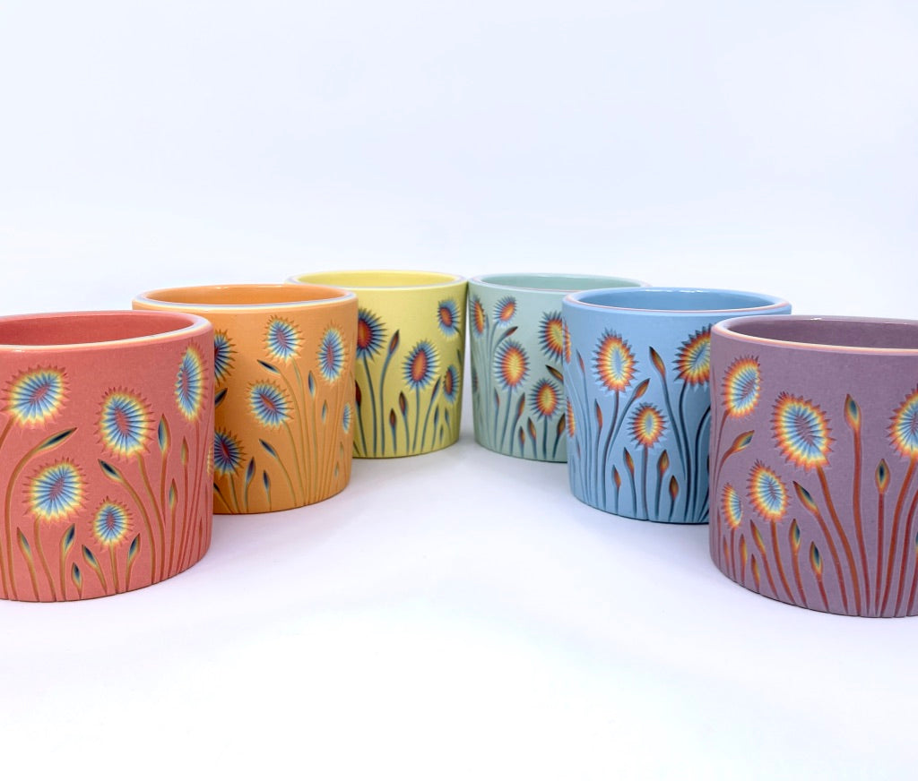 *Preorder Closed* Botanical Carved Rainbow 7 Layer Tumbler (ship in 6-8 weeks)