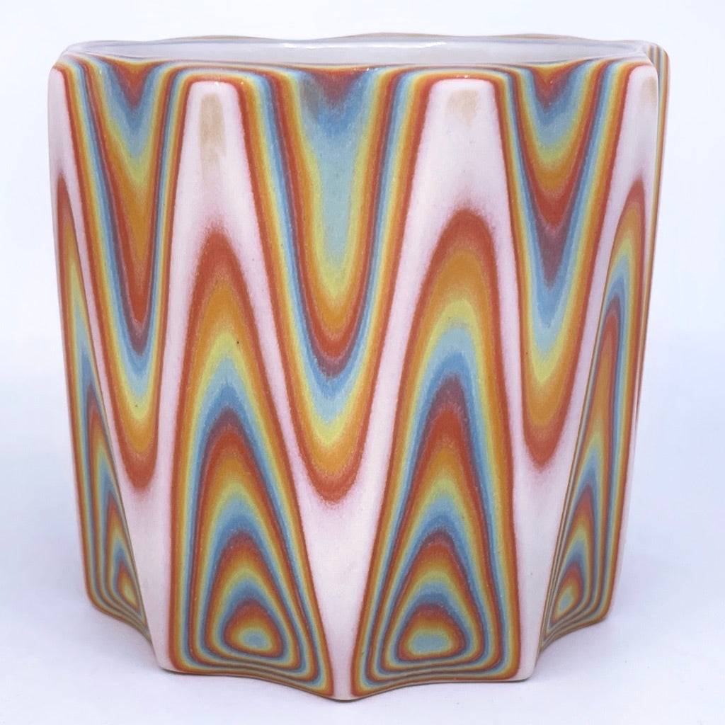 White Rainbow 26 Layer Faceted Functional Fine Art Tumbler (2022)