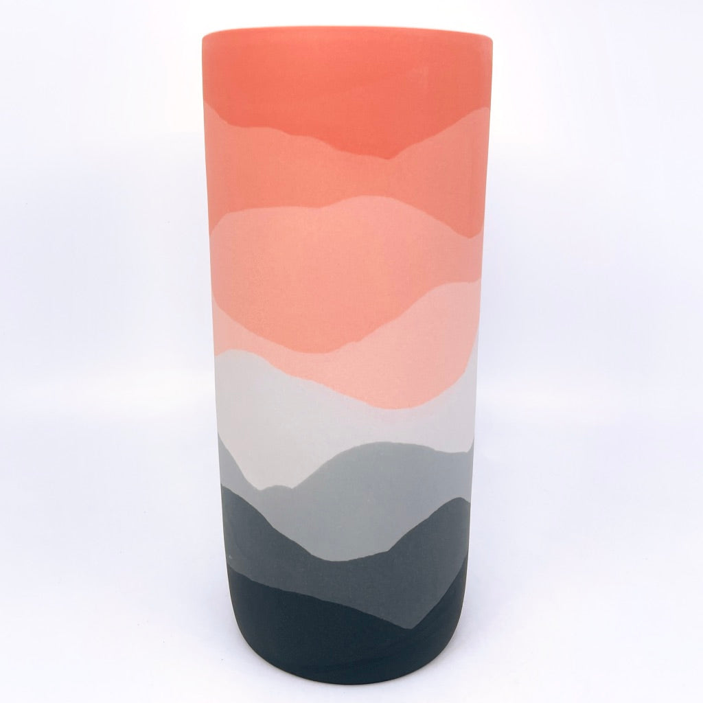 Misty Sunset Horizon Large Column Vase