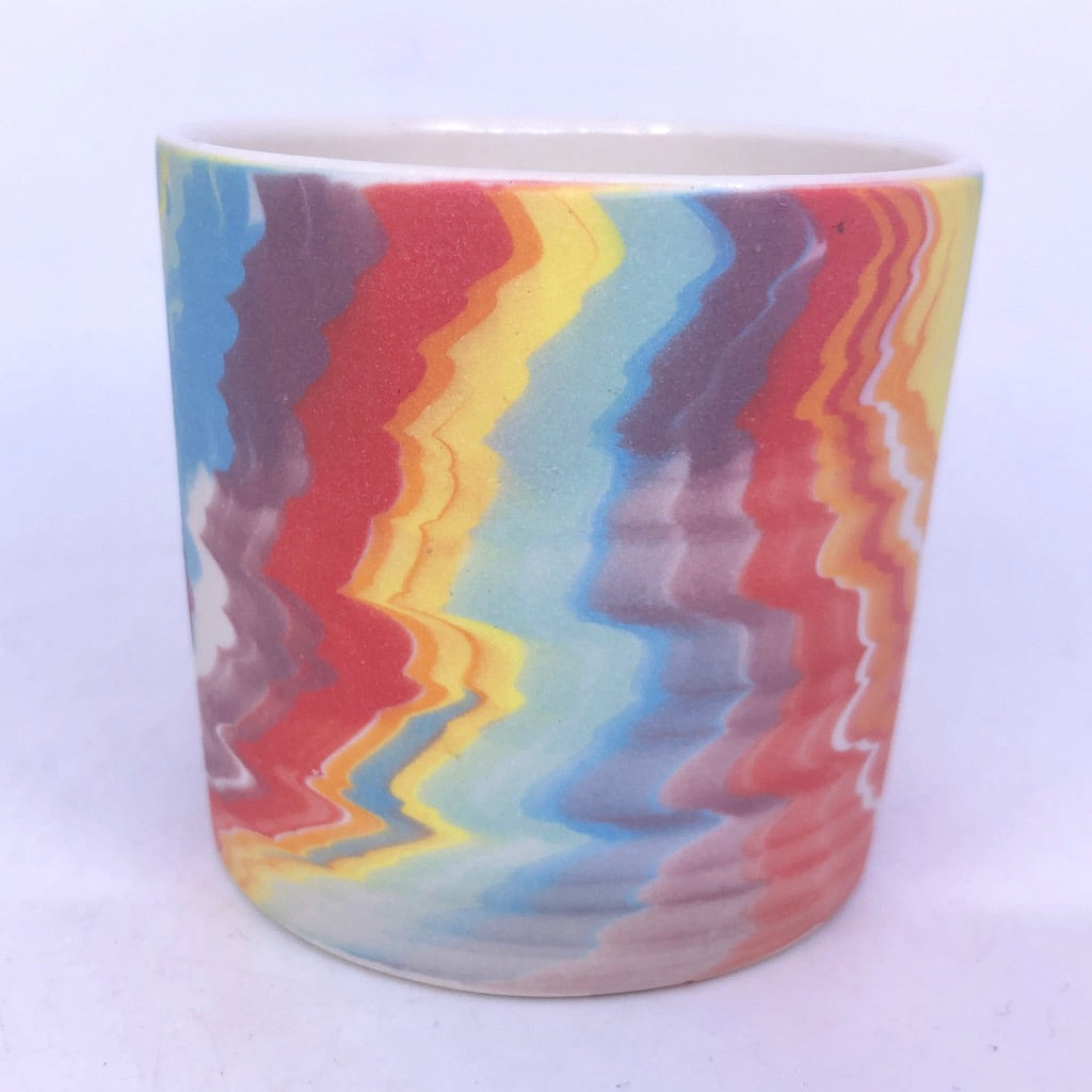 White Rainbow Jiggle Feathered Tumbler