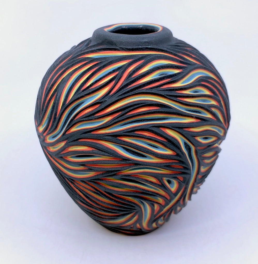 Intricate Bud Vase, Black/Neon (ready to ship)