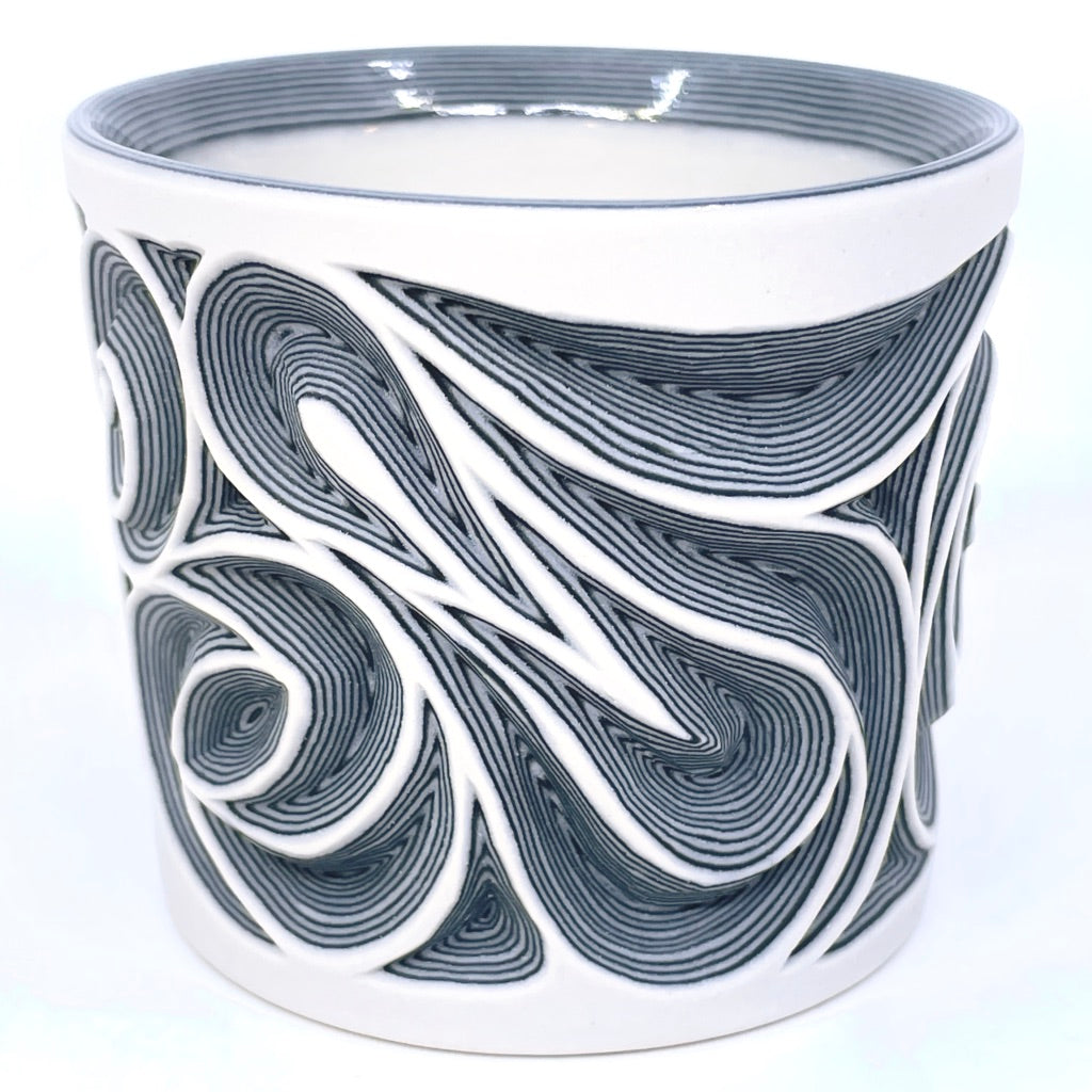 B&W Swirl 25-Layer Tumbler (tapered interior lip)