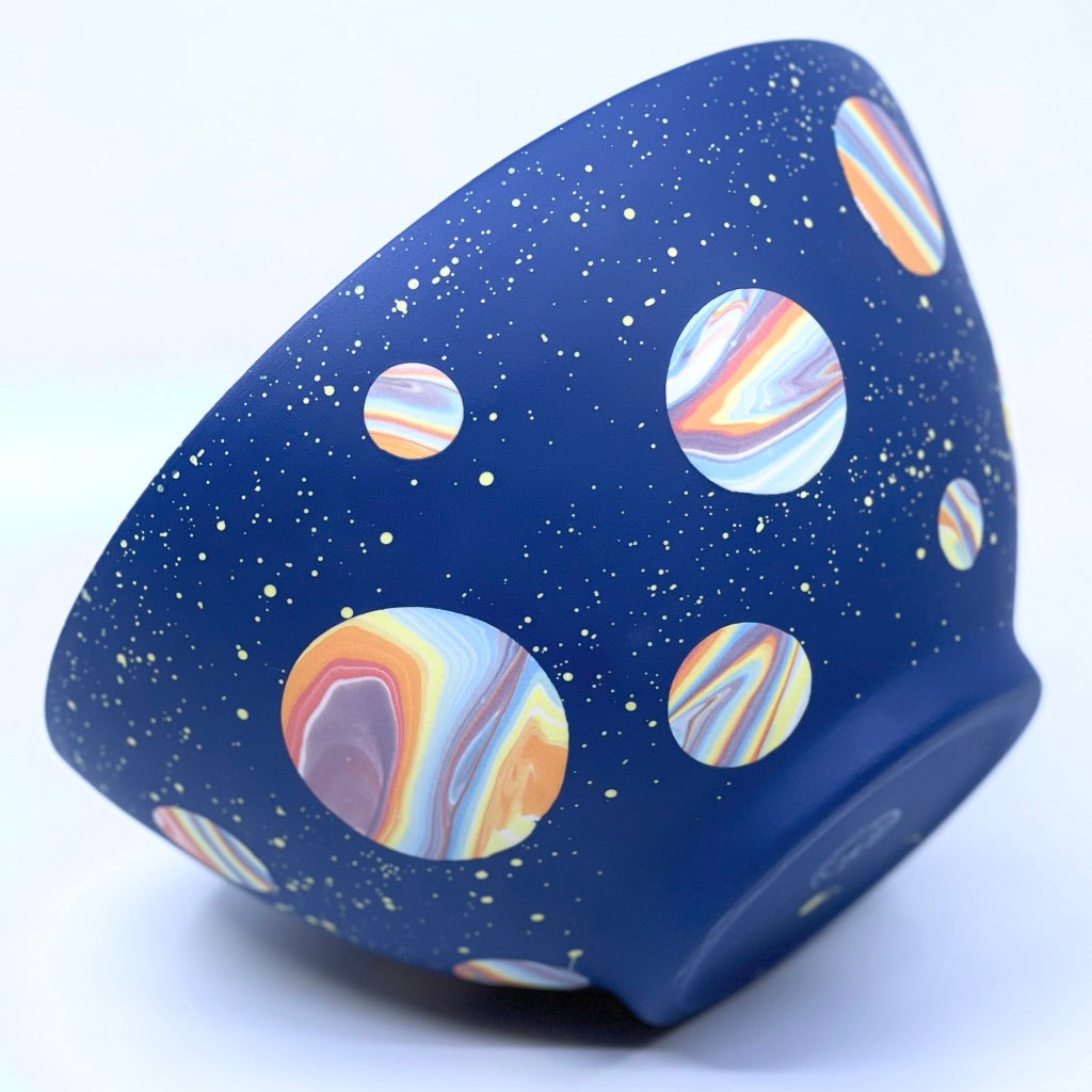 Large Serving Bowl Rainbow Cobalt Galaxy - *Preorder* ship in 4-6 weeks