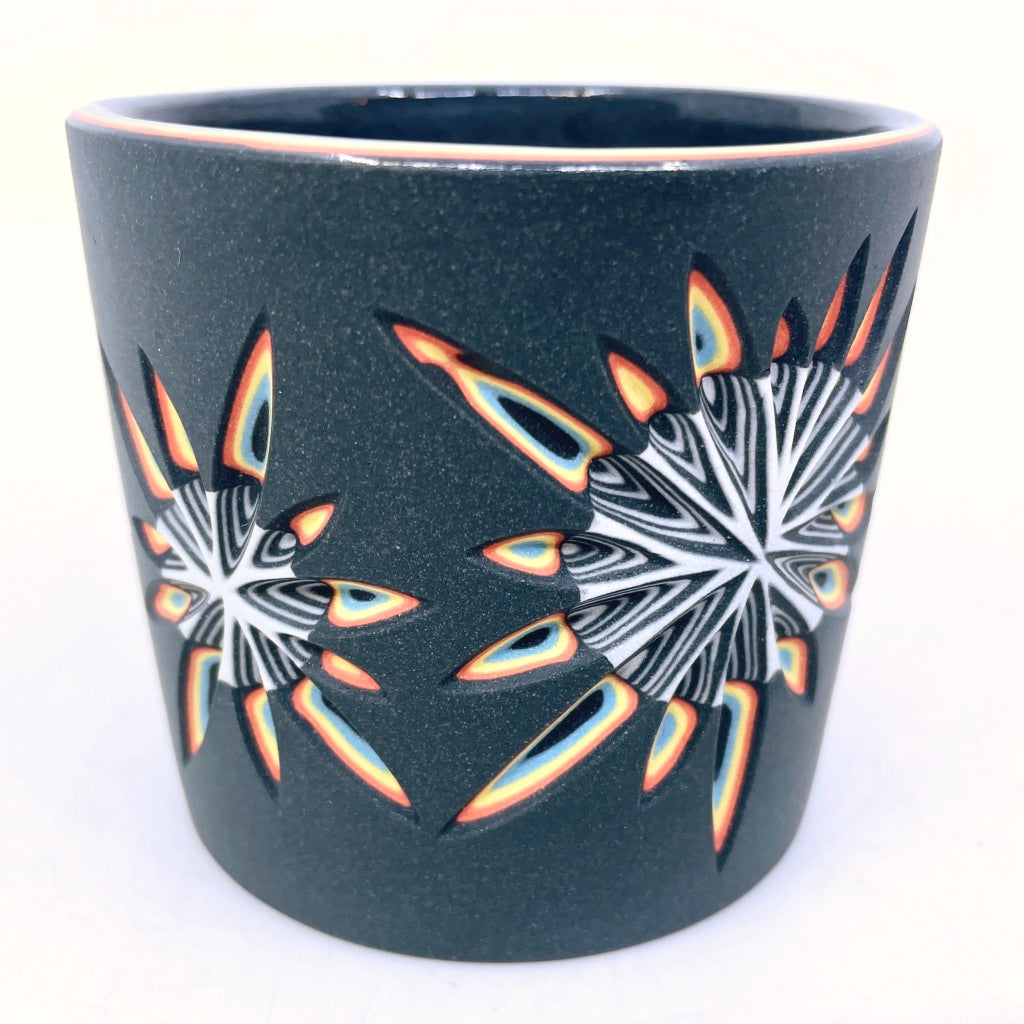 Supernova Black/Neon on B&W Hybrid Carved IN & OUT Tumbler (19 layers, see additional photos!!)