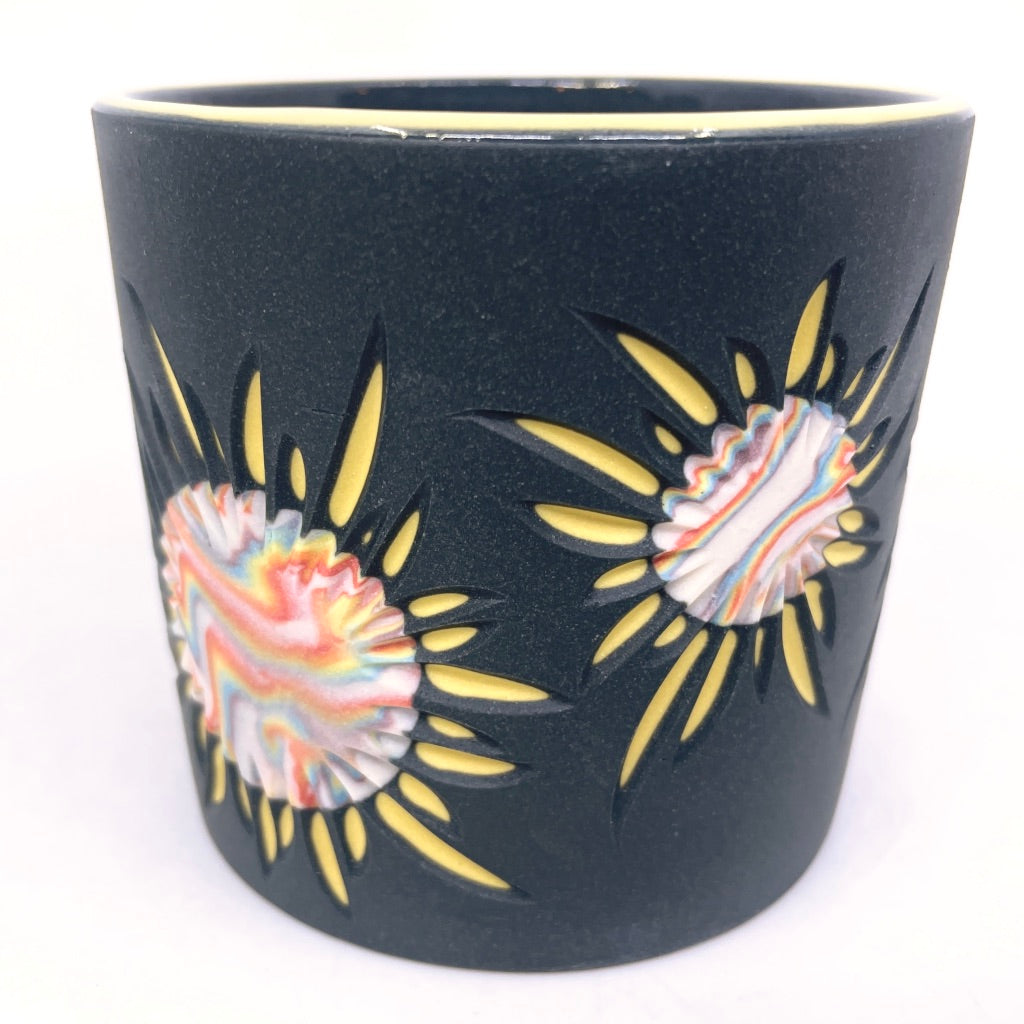Solar Flare Pastel Rainbow Suns Marbled Carved 3-Layer Tumbler