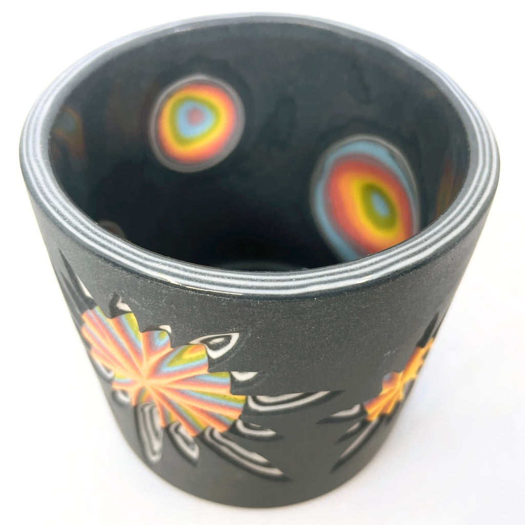 Supernova Black & Rainbow Hybrid Carved IN & OUT Tumbler (19 layers, see additional photos!!)