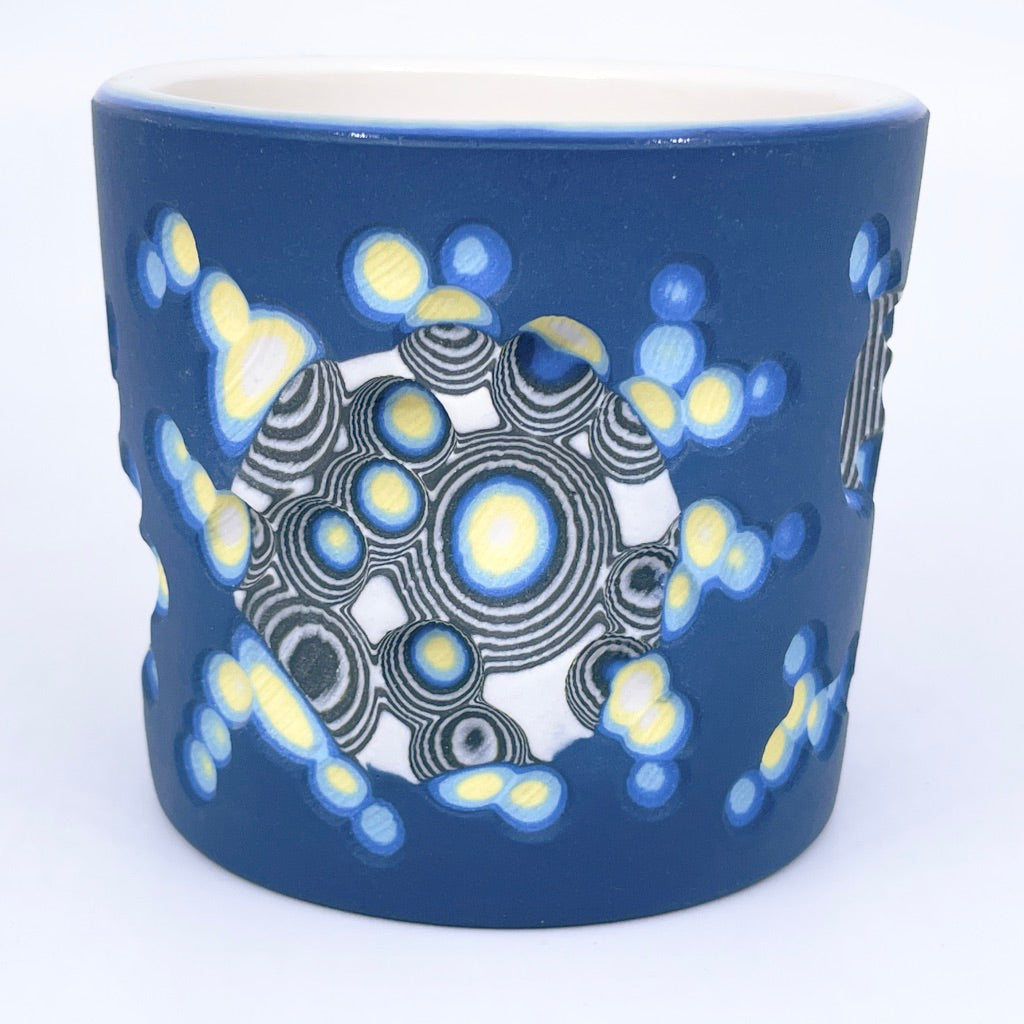 Buzzed Hybrid Layering- Starry Night w/ B&W Inserts- Carved 19 Layer Functional Fine Art Tumbler