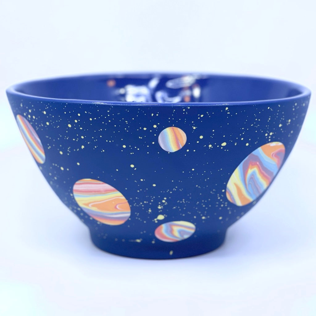 Large Serving Bowl Rainbow Cobalt Galaxy - *Preorder* ship in 4-6 weeks