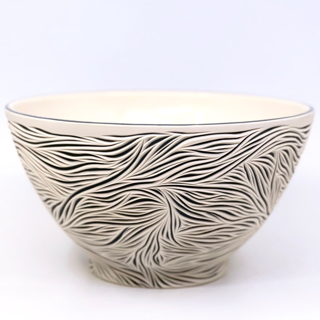 Intricate Large Serving Bowl 2 Layer