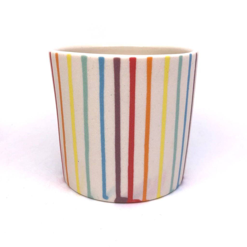 White Rainbow Drip Tumbler