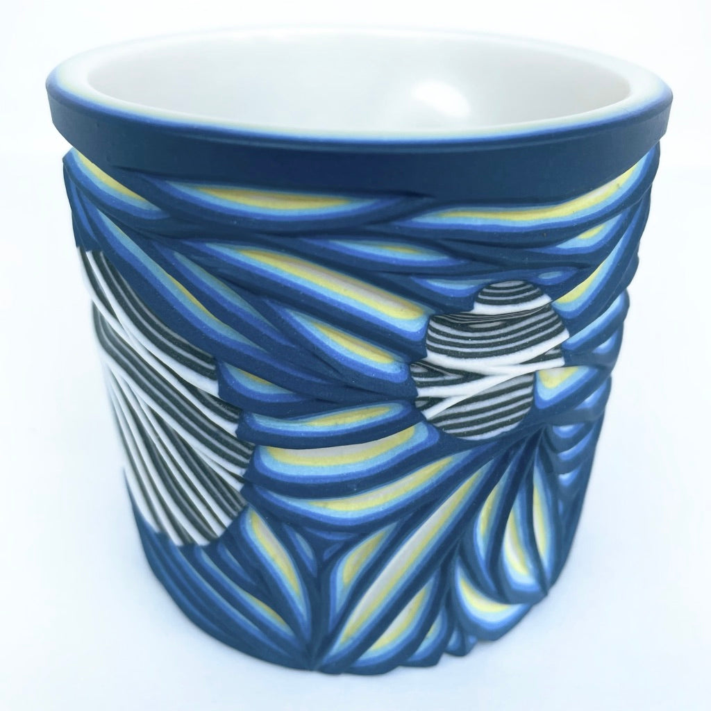 Intricate Carving Hybrid Layering- Starry Night w/ B&W Inserts- 19 Layer Functional Fine Art Tumbler